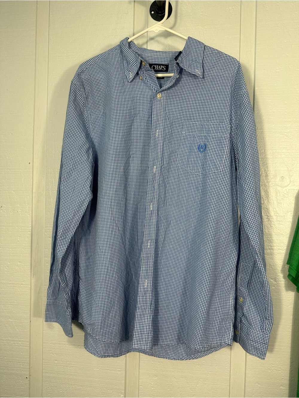 Chaps Blue and White Checked Shirt Size XL EUC